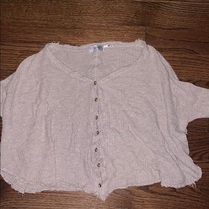 UO Jojo Oversized Thermal Button-Front Top